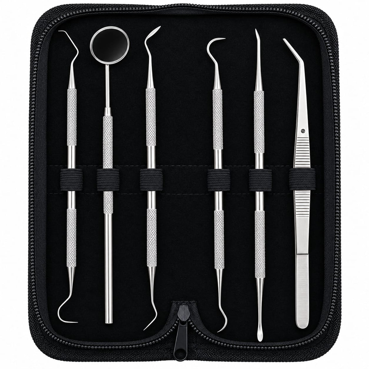 Dental  Kit – 6-Piece Stainless Steel Dental Hygiene Tool Set .